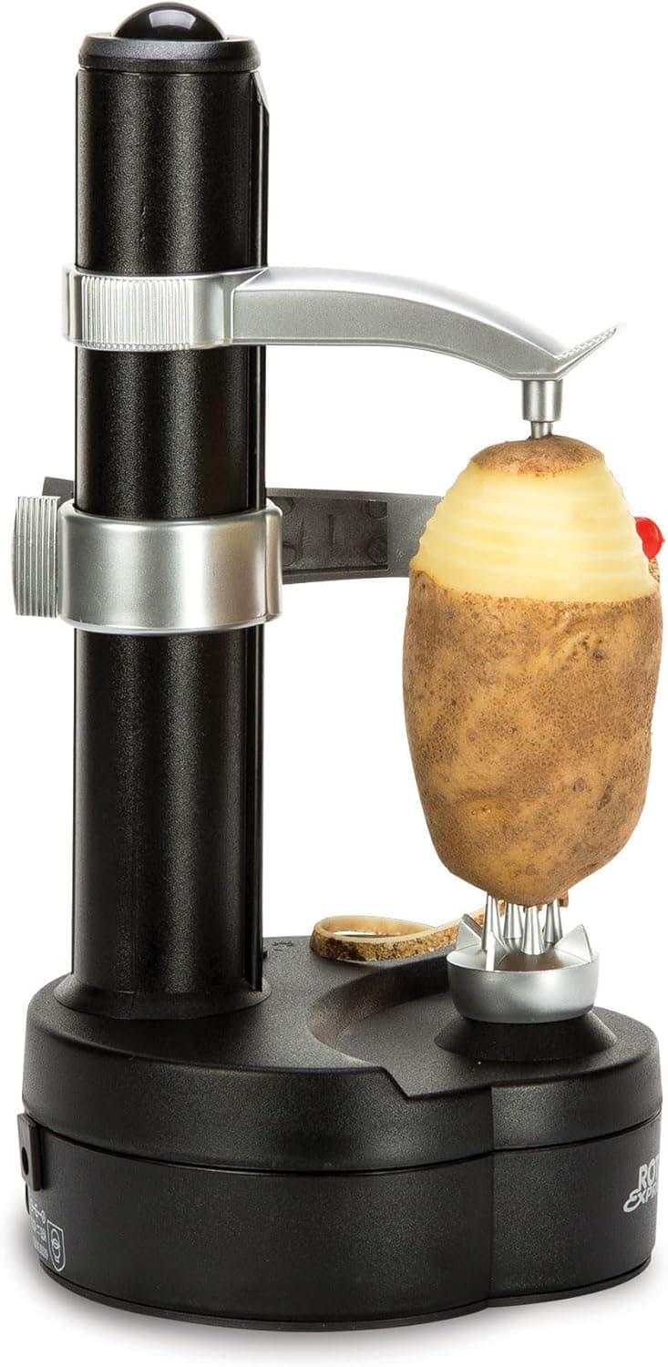 Starfrit Rotato Express automatic peeler with potato being peeled